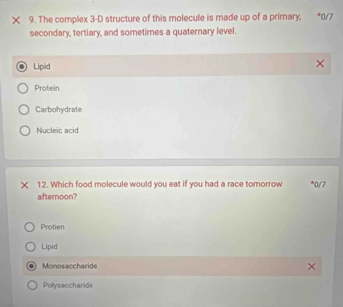 9. the complex 3-d structure of this molecule is made up of a primary, …