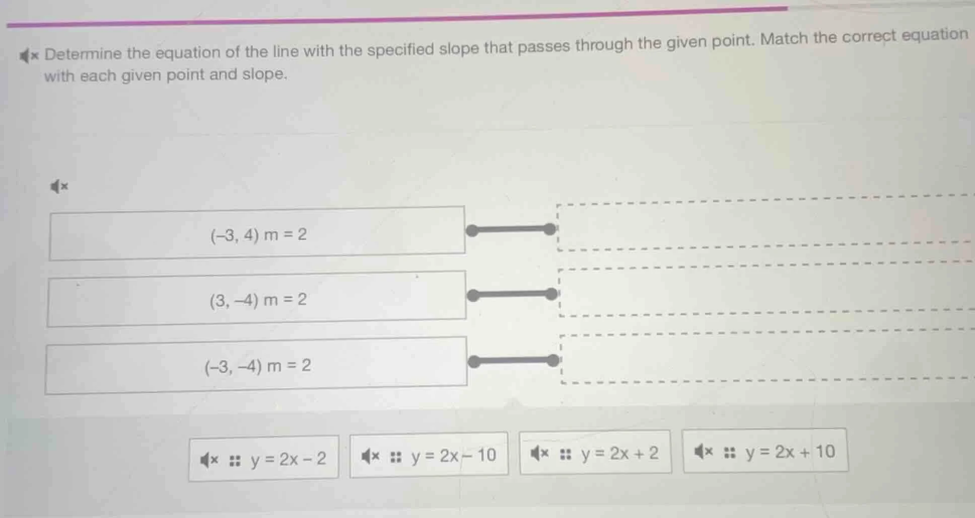determine the equation of the line with the specified slope that passes…