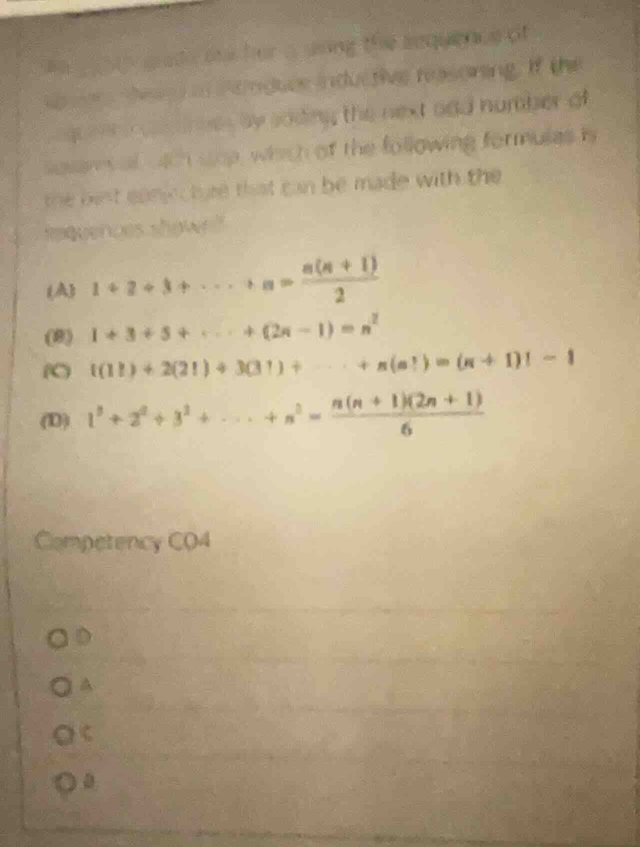 which of the following formulas is the best estimate that can be made w…