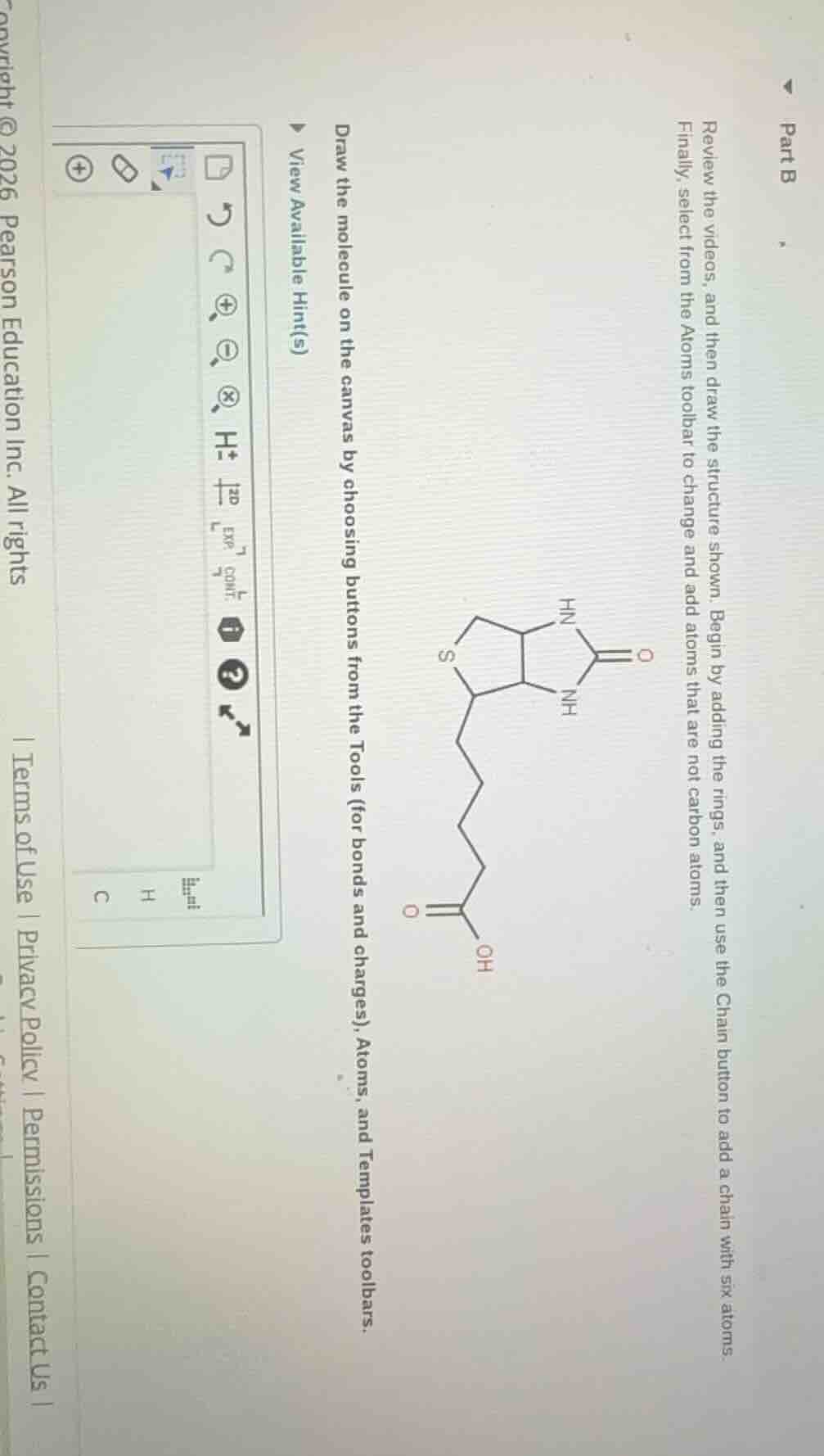 part b review the videos, and then draw the structure shown. begin by a…