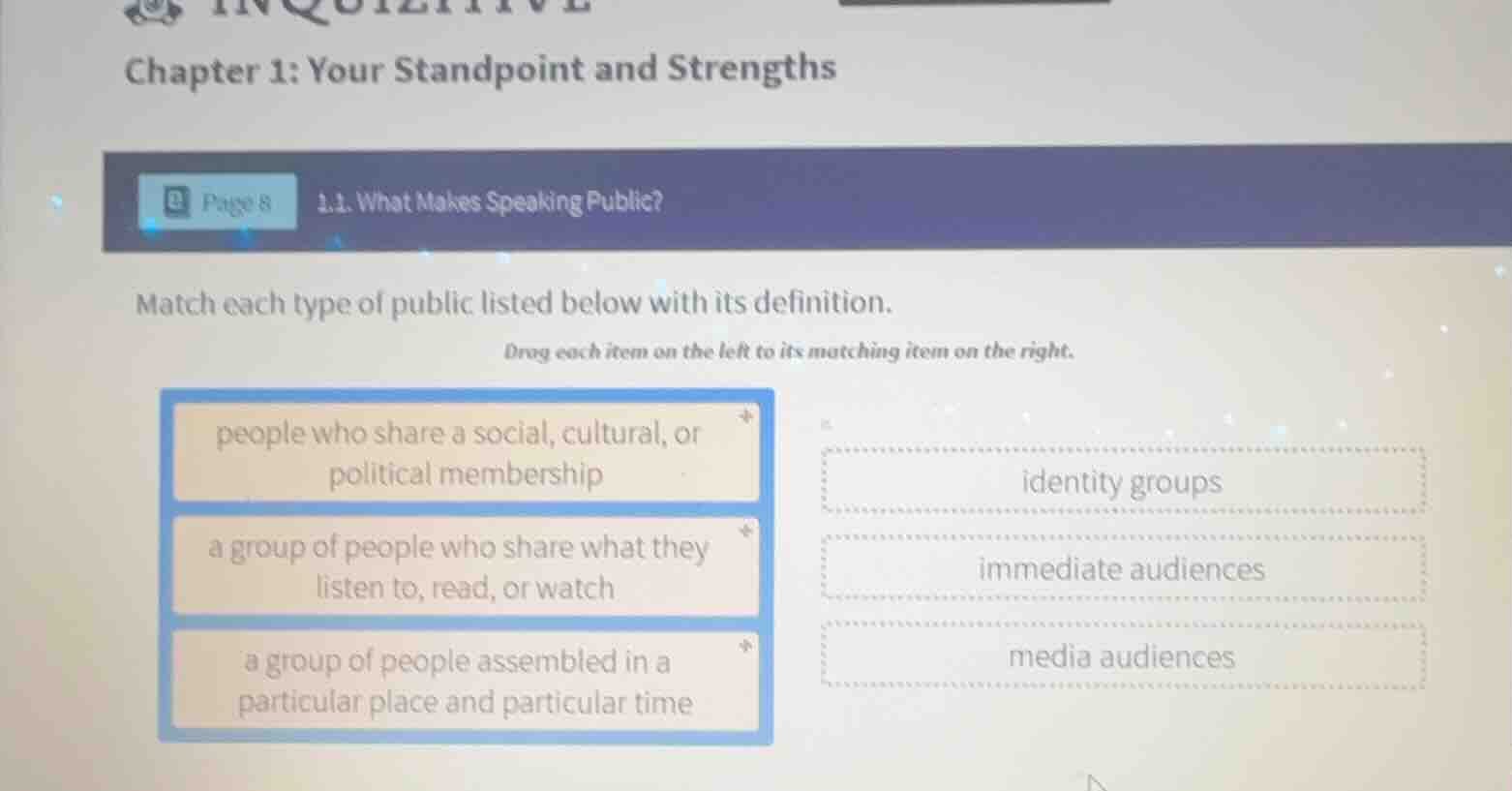 chapter 1: your standpoint and strengths page 8 1.1. what makes speakin…