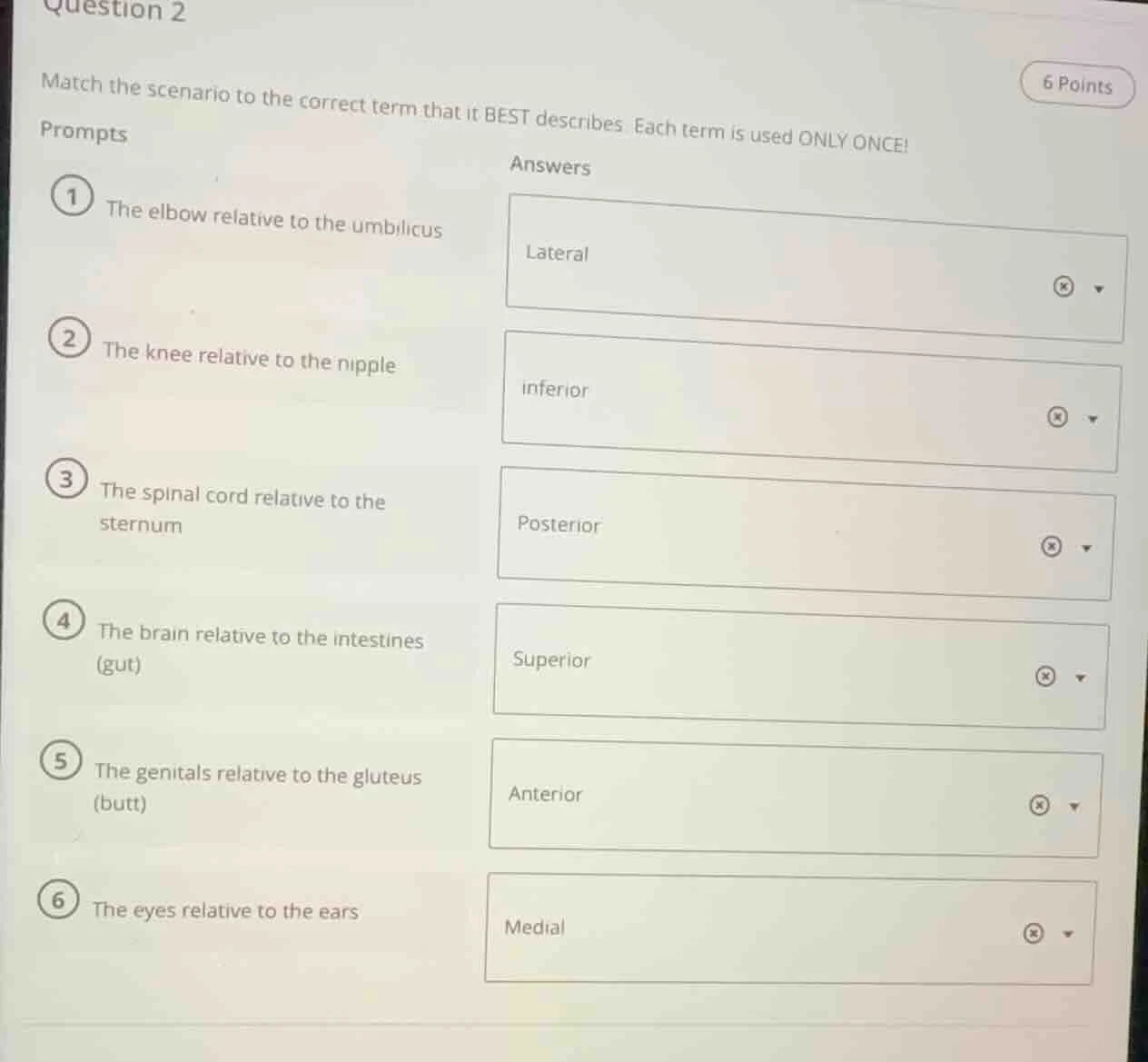 question 2 match the scenario to the correct term that it best describe…