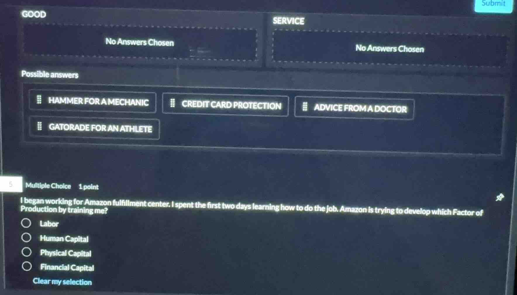 5 multiple choice 1 point i began working for amazon fulfillment center…