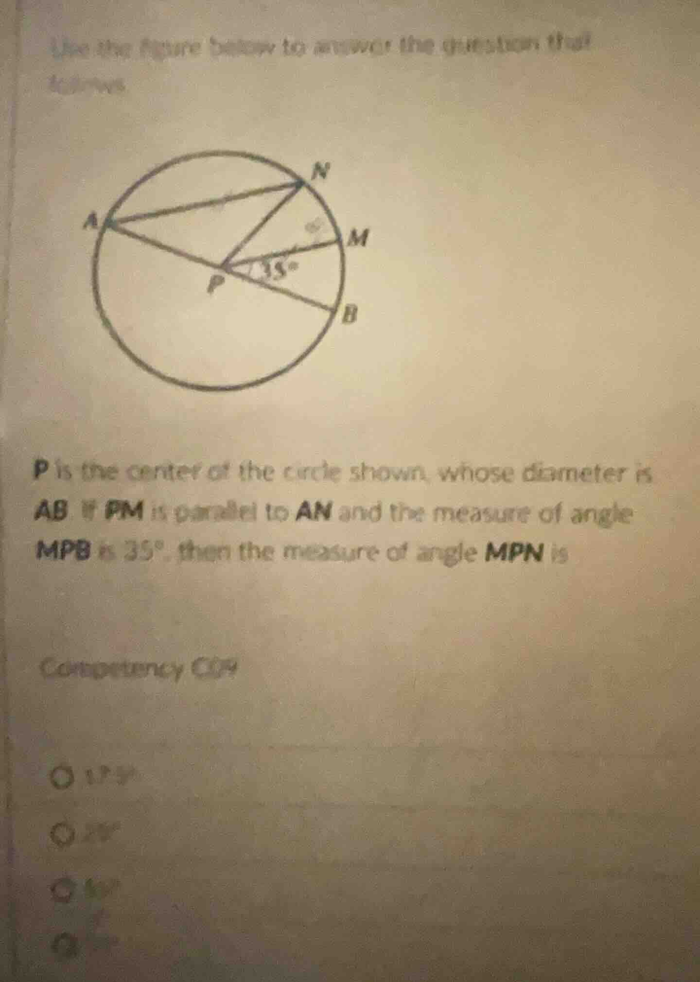use the figure below to answer the question that follows. p is the cent…