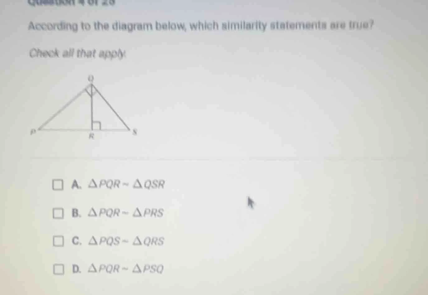 according to the diagram below, which similarity statements are true? c…
