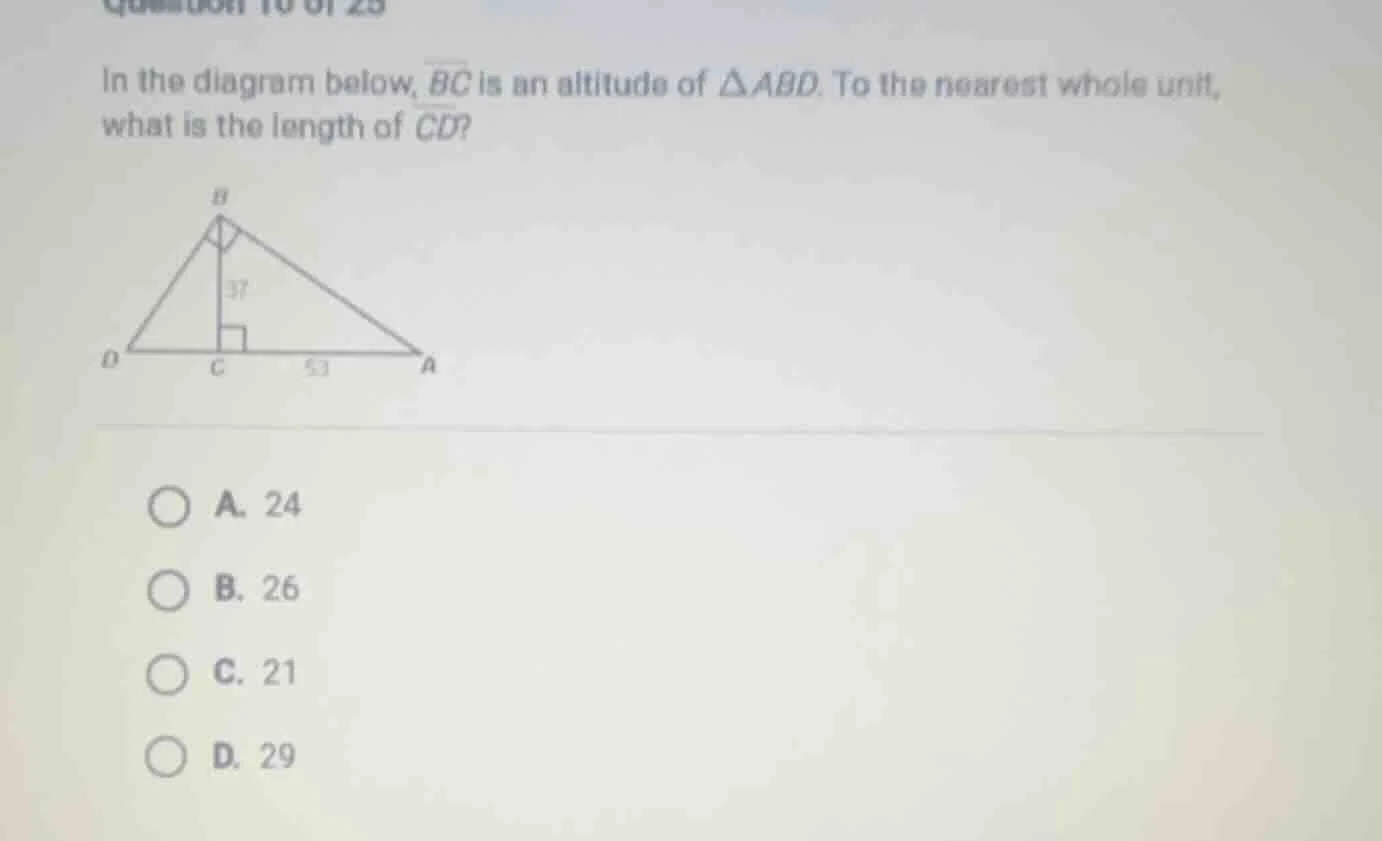 in the diagram below, \\(\\overline{bc}\\) is an altitude of \\(\\trian…