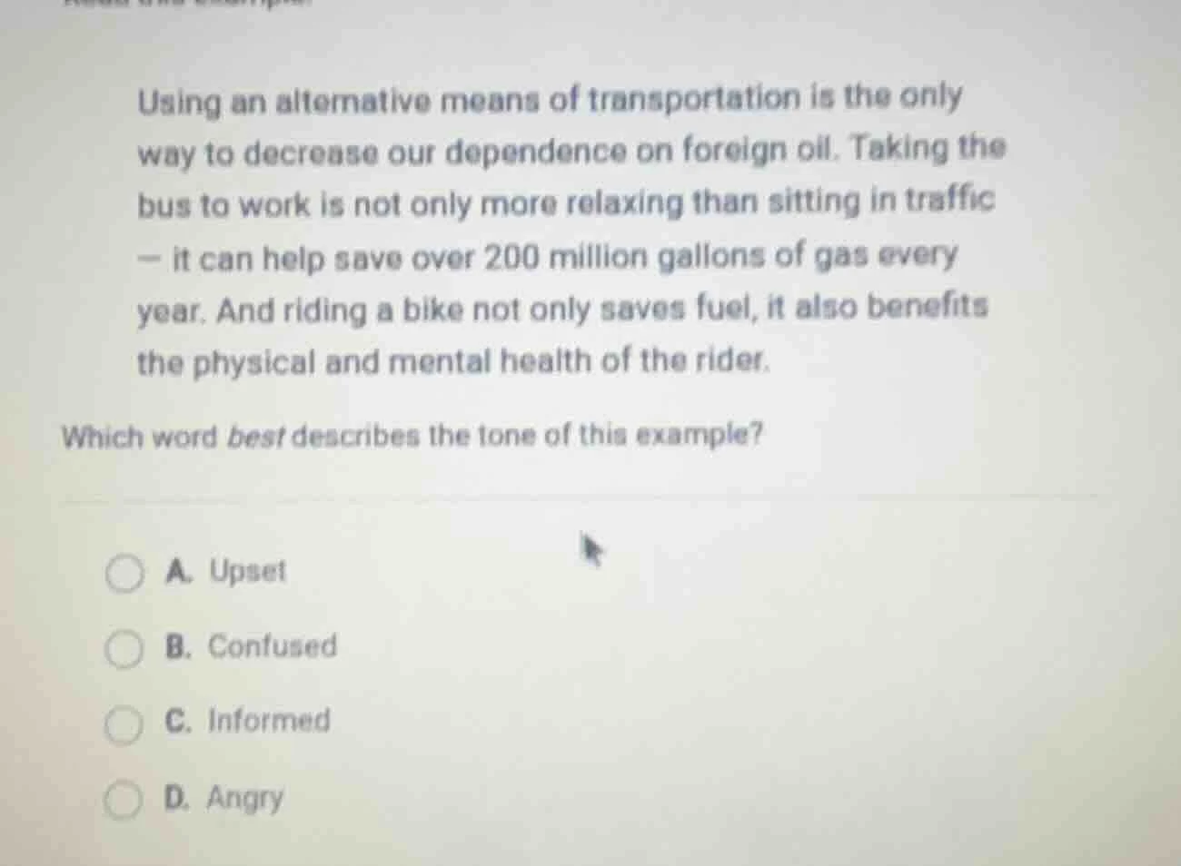 using an alternative means of transportation is the only way to decreas…