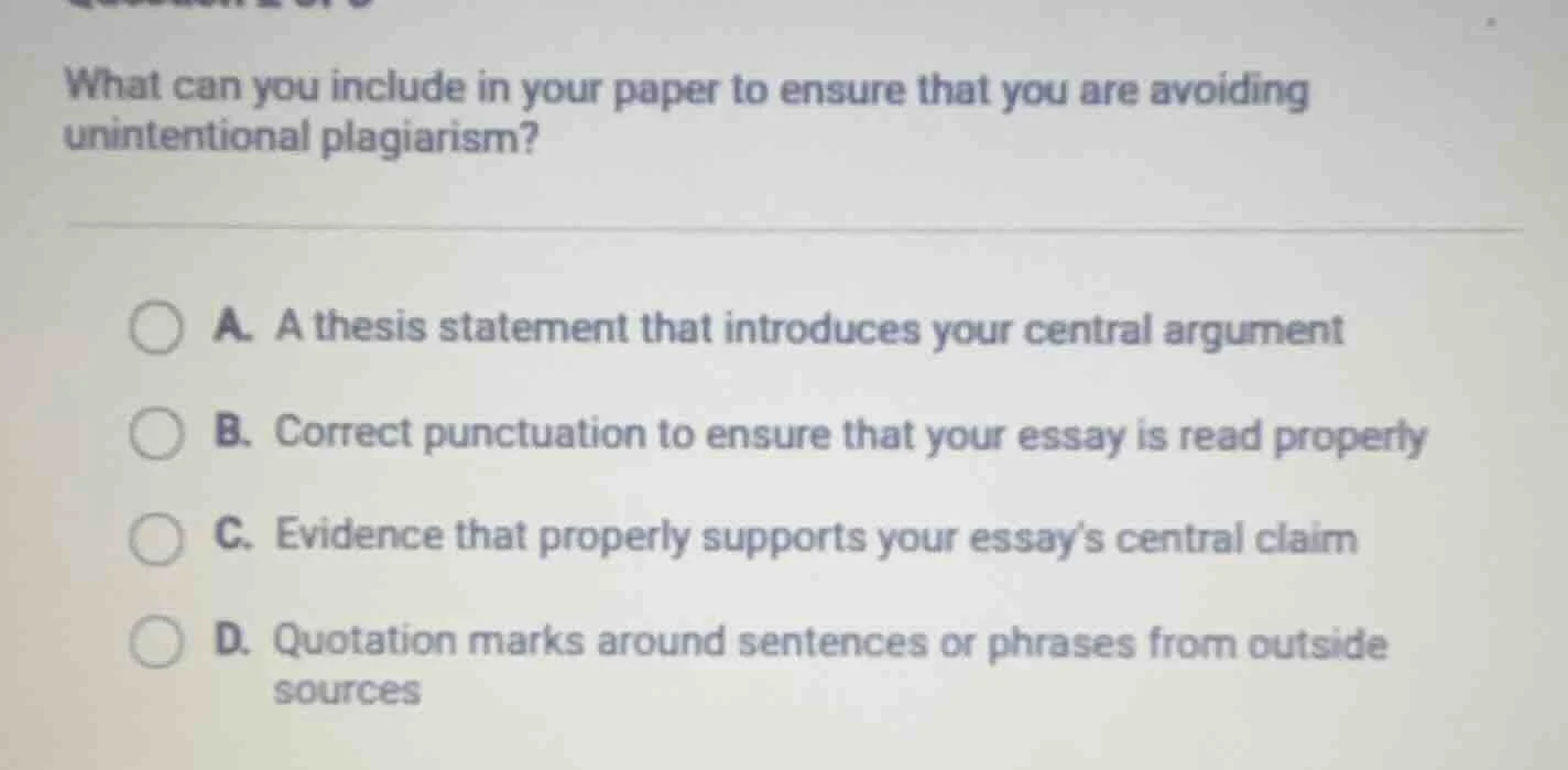 what can you include in your paper to ensure that you are avoiding unin…