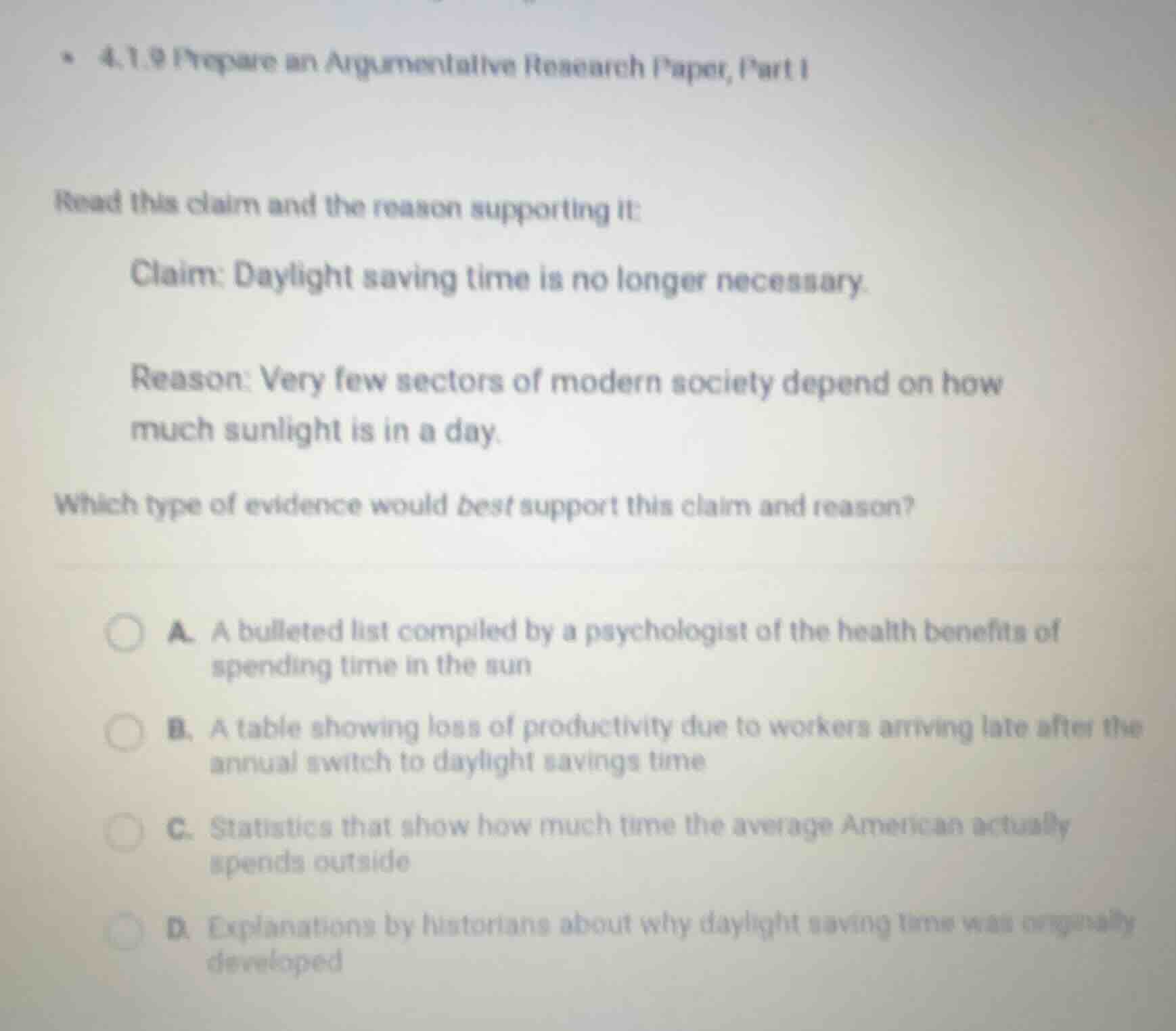 4.1.9 prepare an argumentative research paper, part i read this claim a…