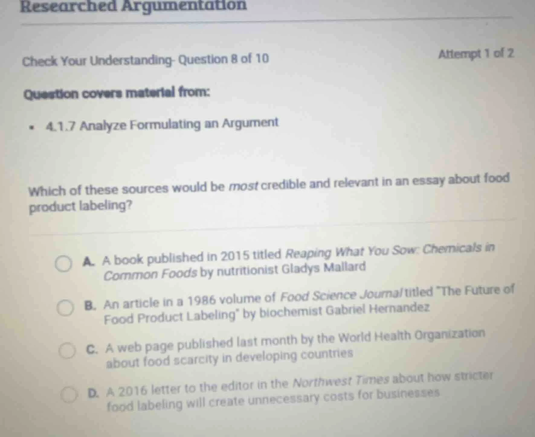 researched argumentation check your understanding- question 8 of 10 att…