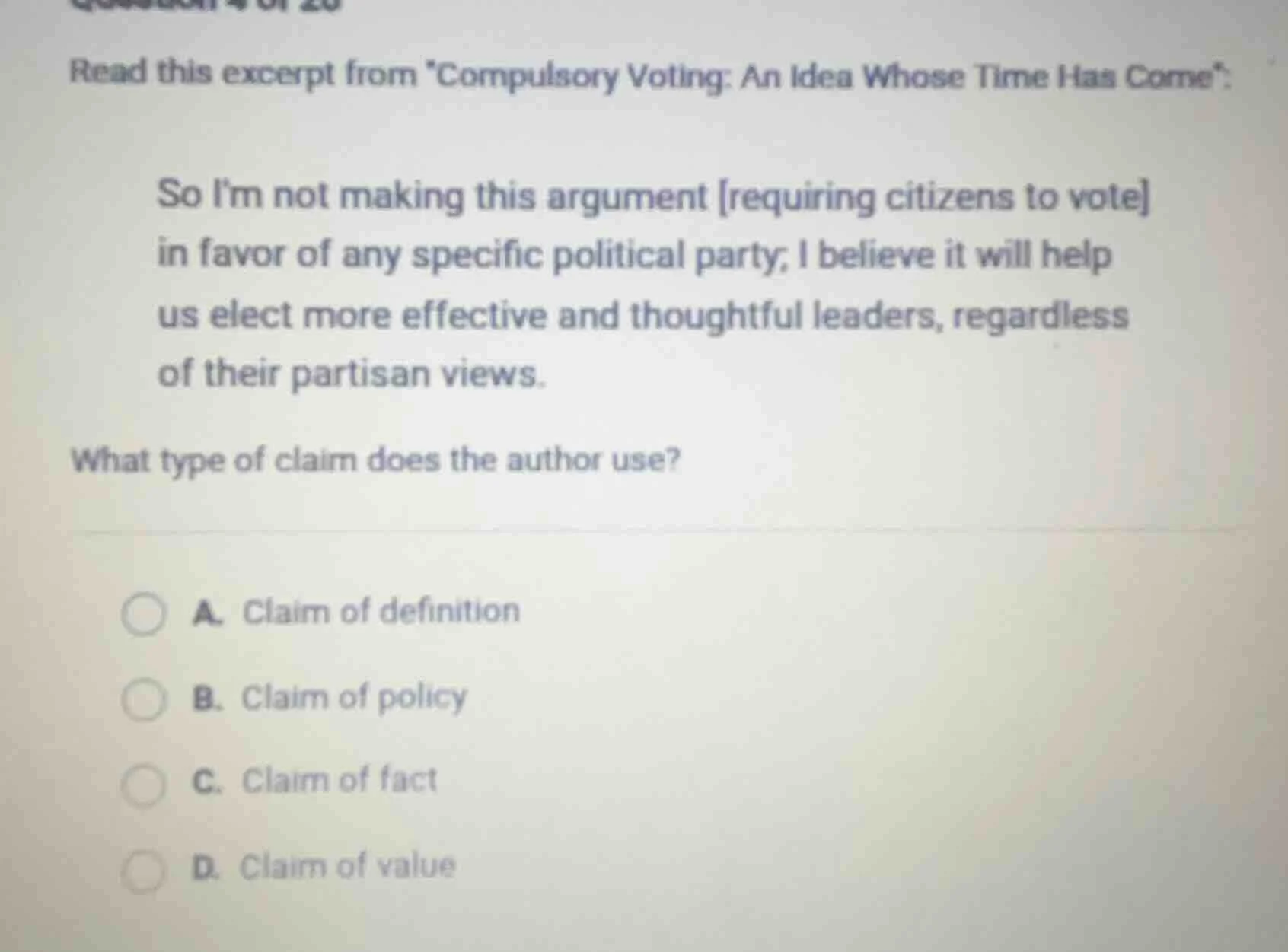 read this excerpt from compulsory voting: an idea whose time has come: …
