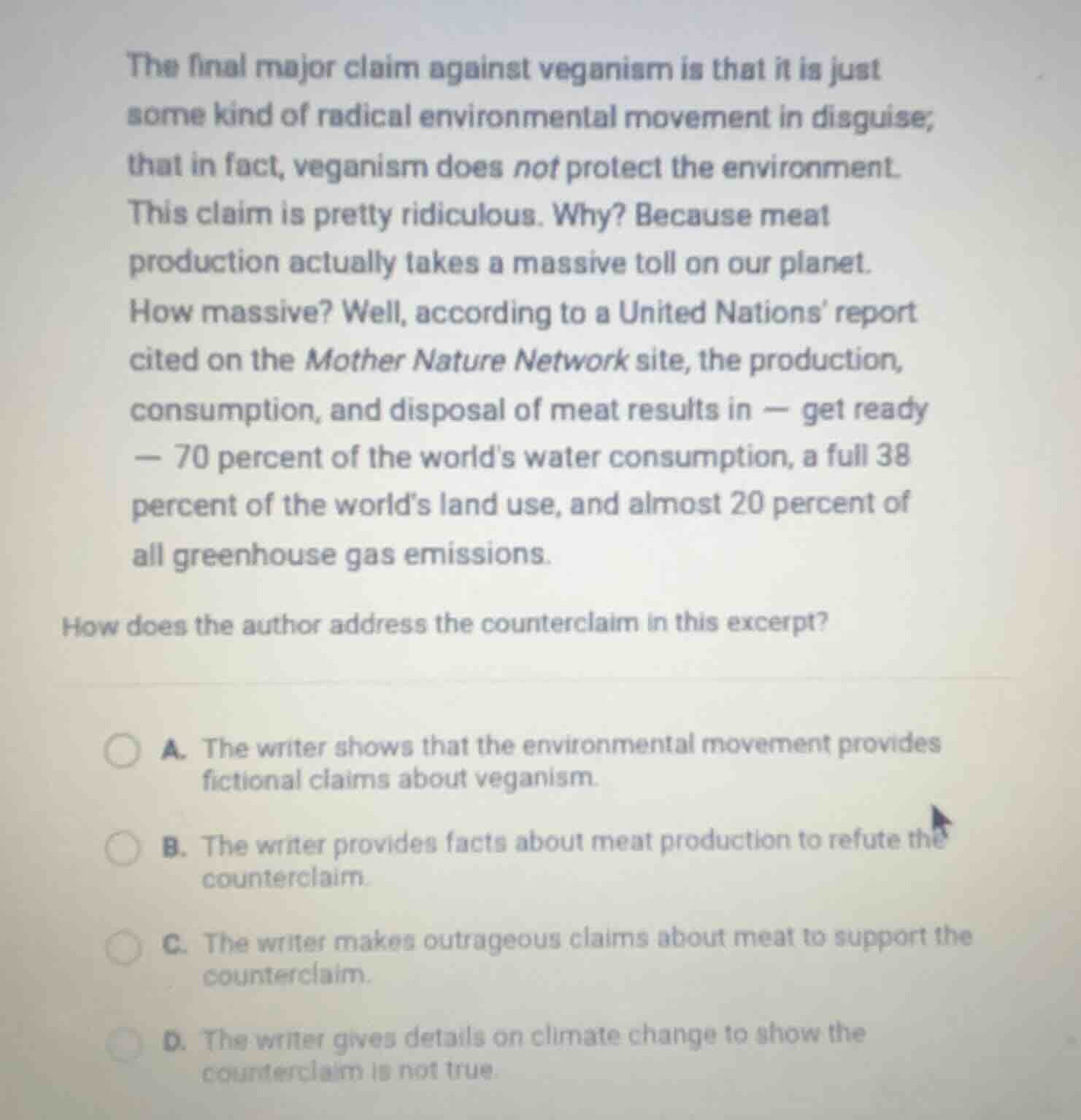 the final major claim against veganism is that it is just some kind of …