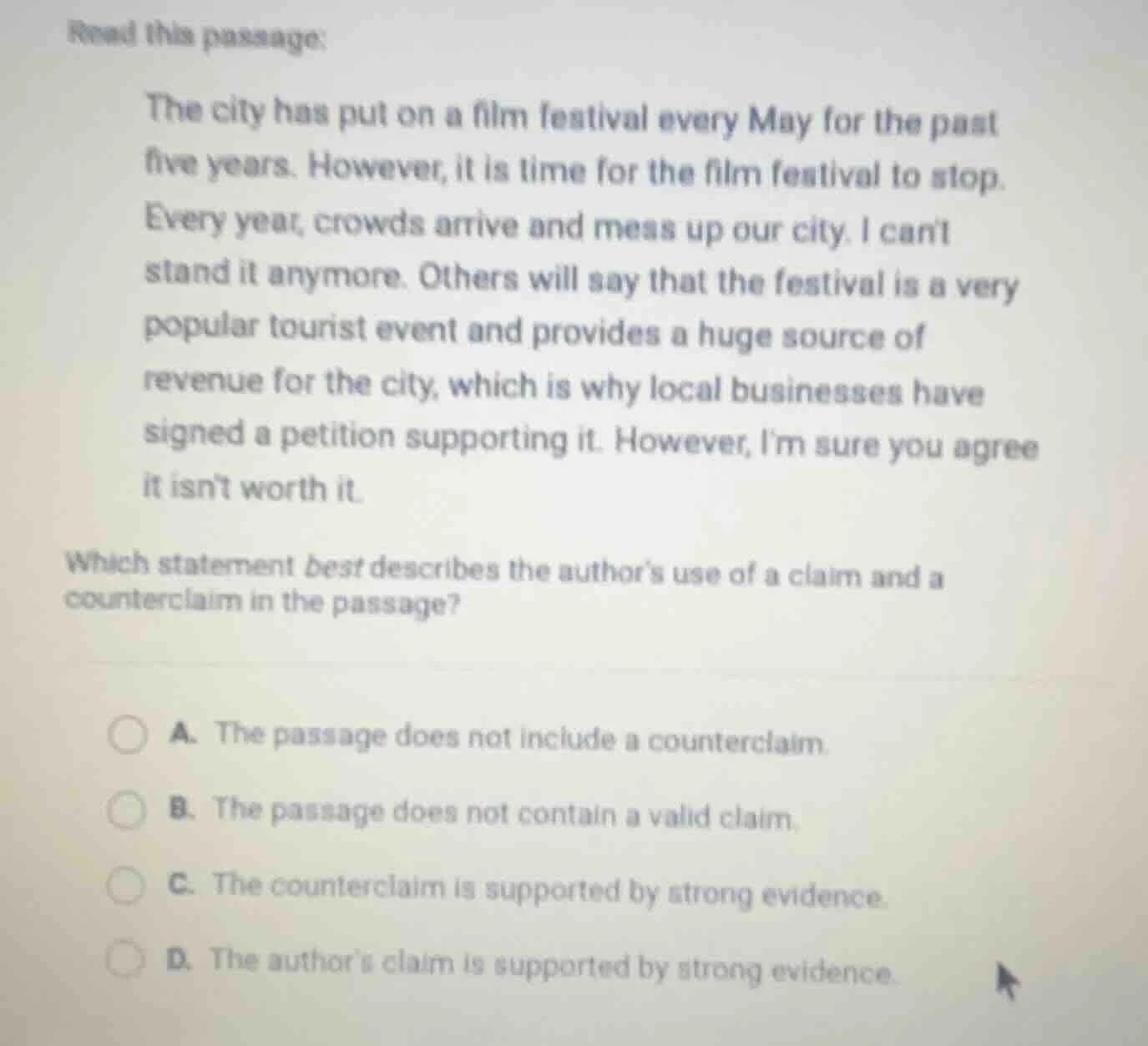 read this passage: the city has put on a film festival every may for th…