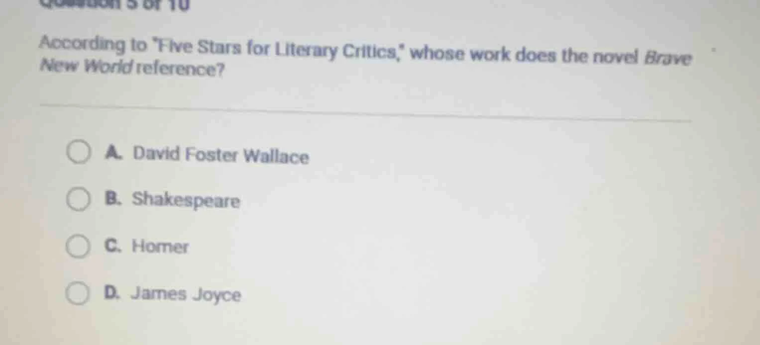 question 5 of 10 according to \five stars for literary critics,\ whose …