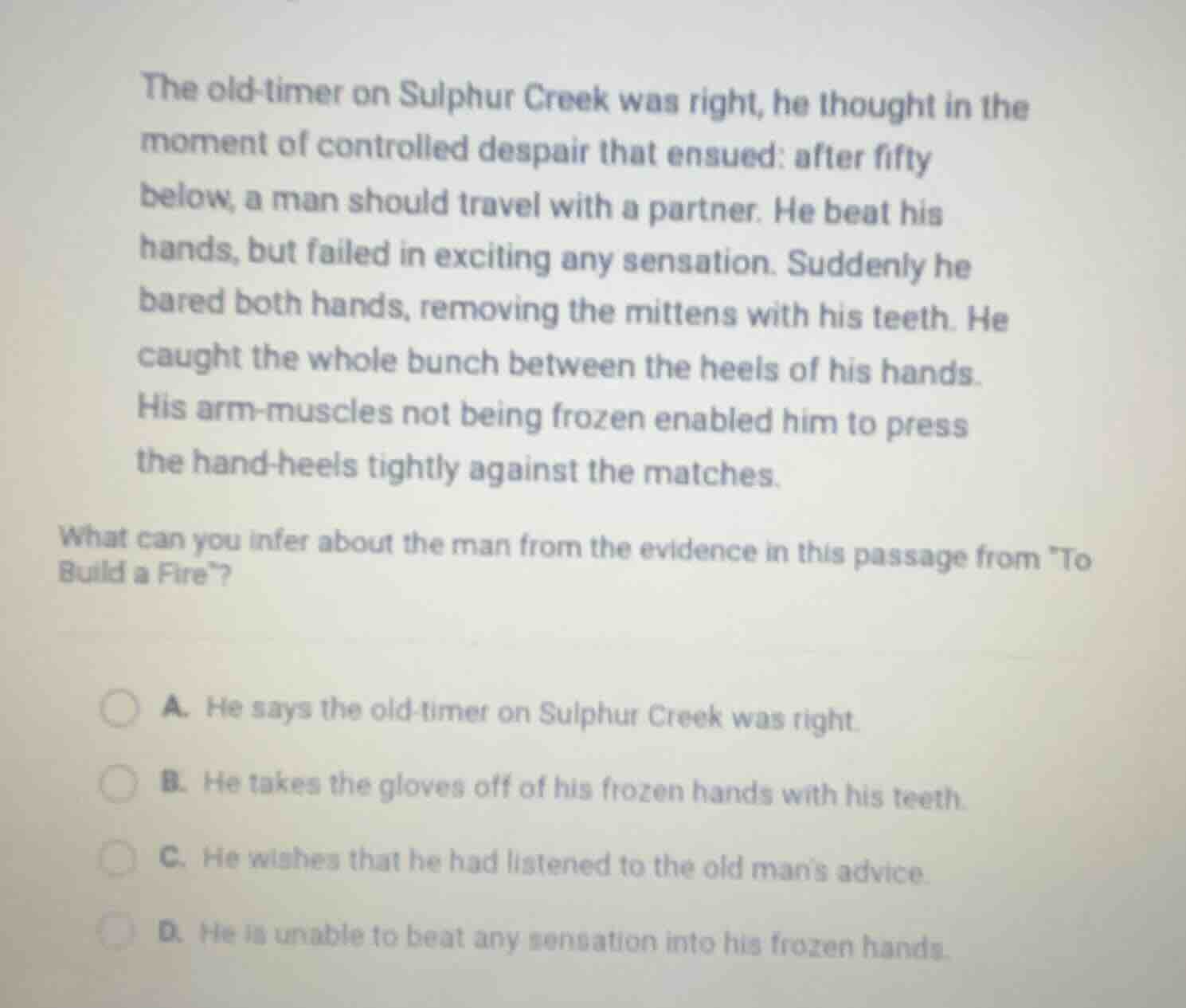 the old - timer on sulphur creek was right, he thought in the moment of…