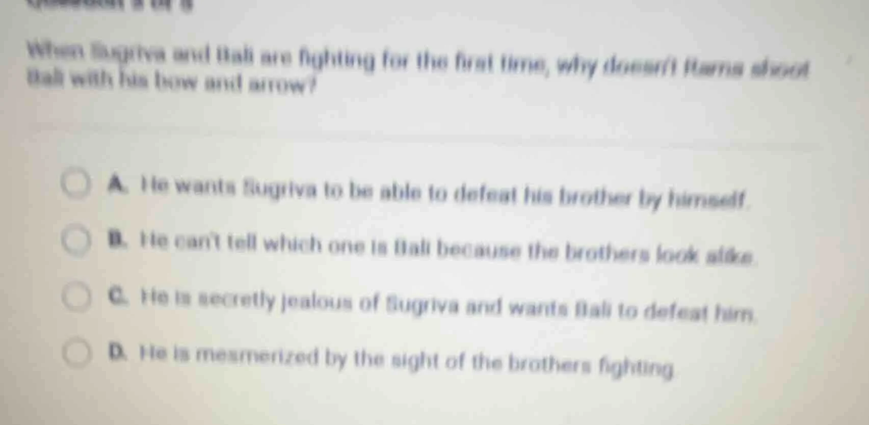 when sugriva and bali are fighting for the first time, why doesnt rama …