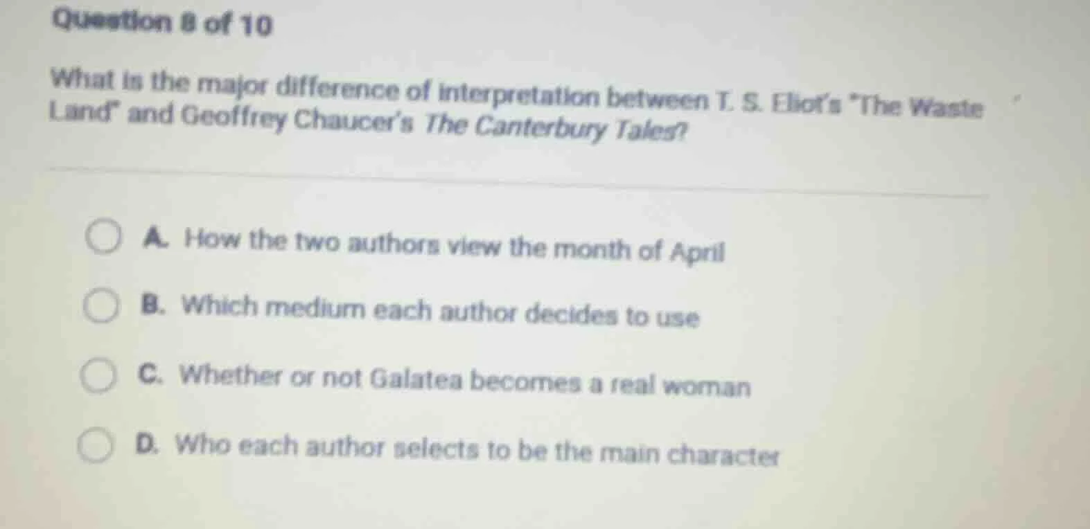 question 8 of 10 what is the major difference of interpretation between…
