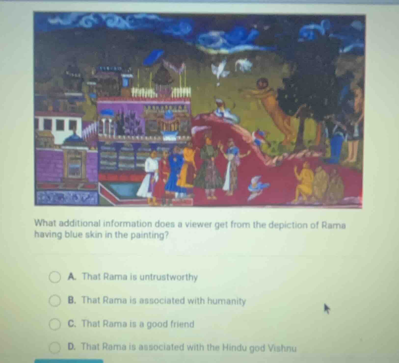 what additional information does a viewer get from the depiction of ram…