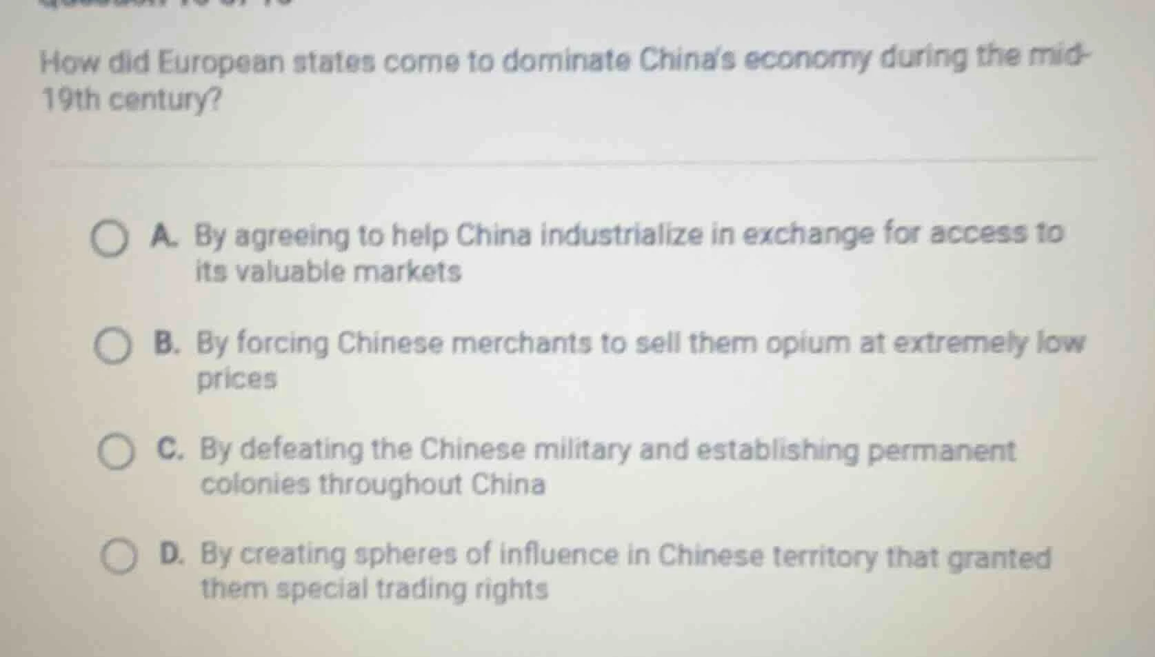how did european states come to dominate china’s economy during the mid…