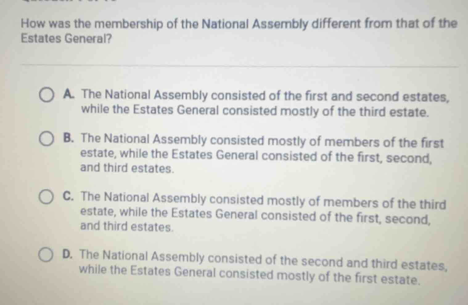 how was the membership of the national assembly different from that of …