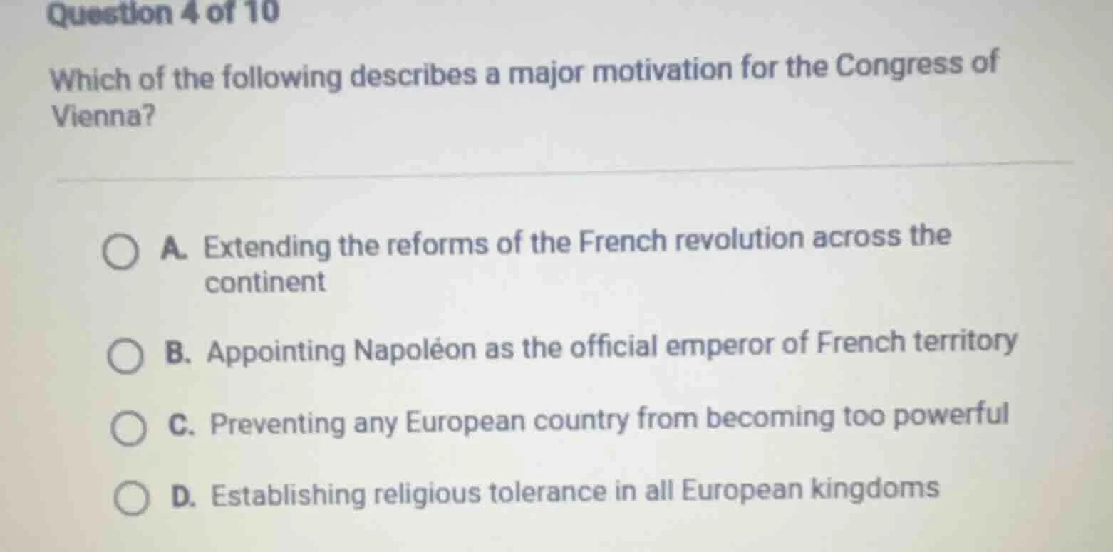 question 4 of 10 which of the following describes a major motivation fo…