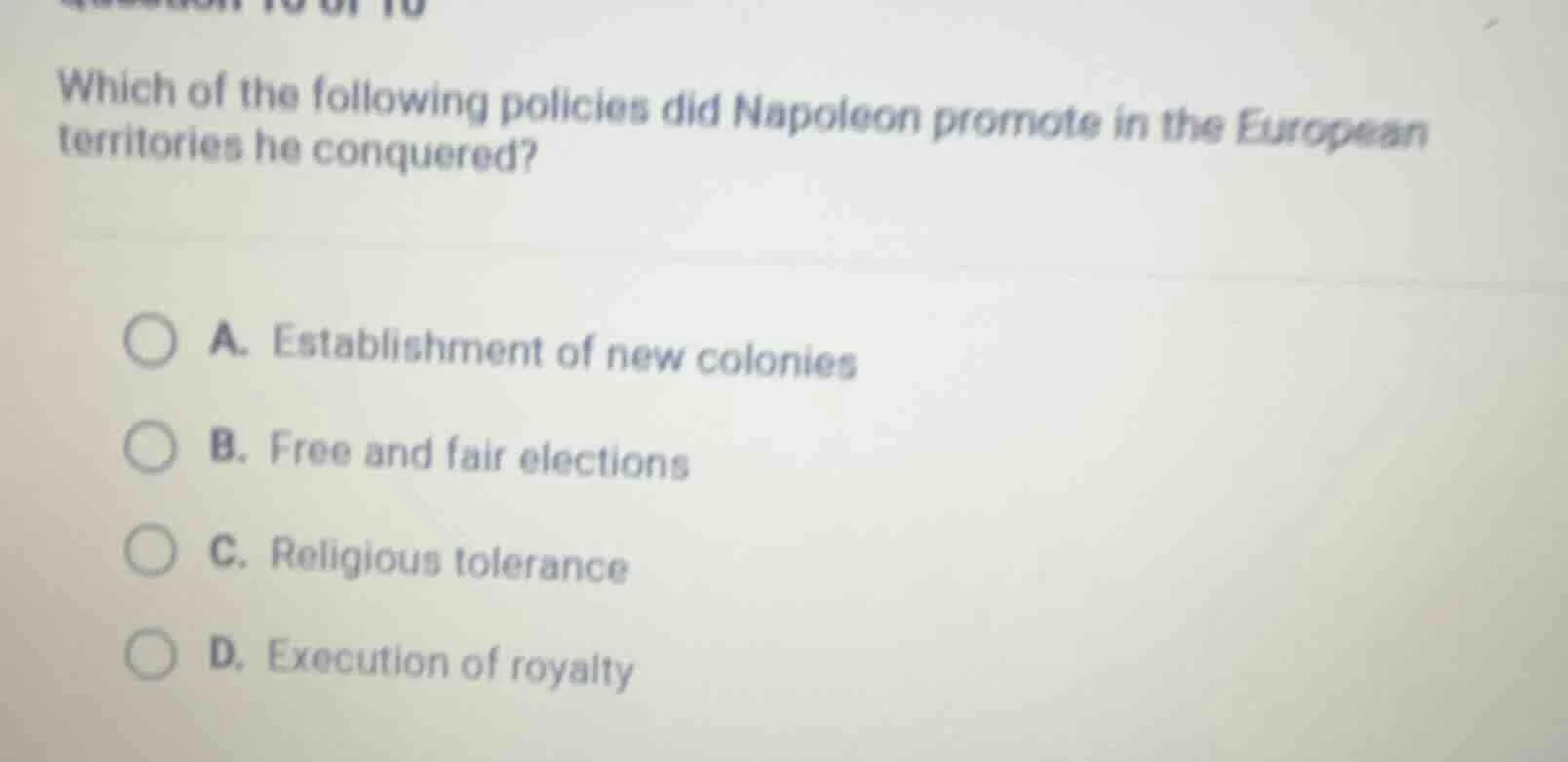 which of the following policies did napoleon promote in the european te…