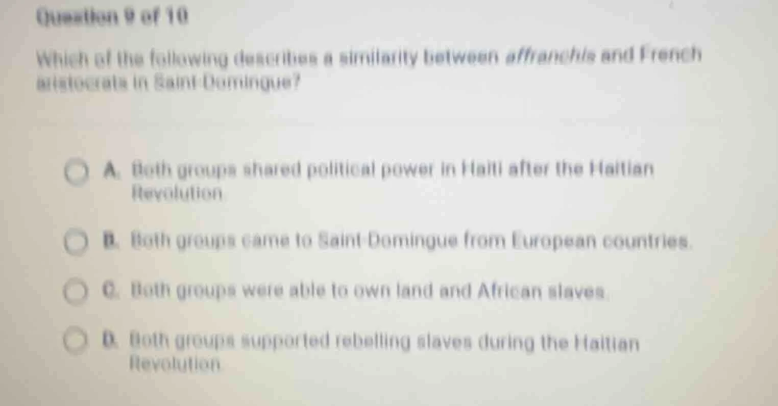 question 9 of 10 which of the following describes a similarity between …