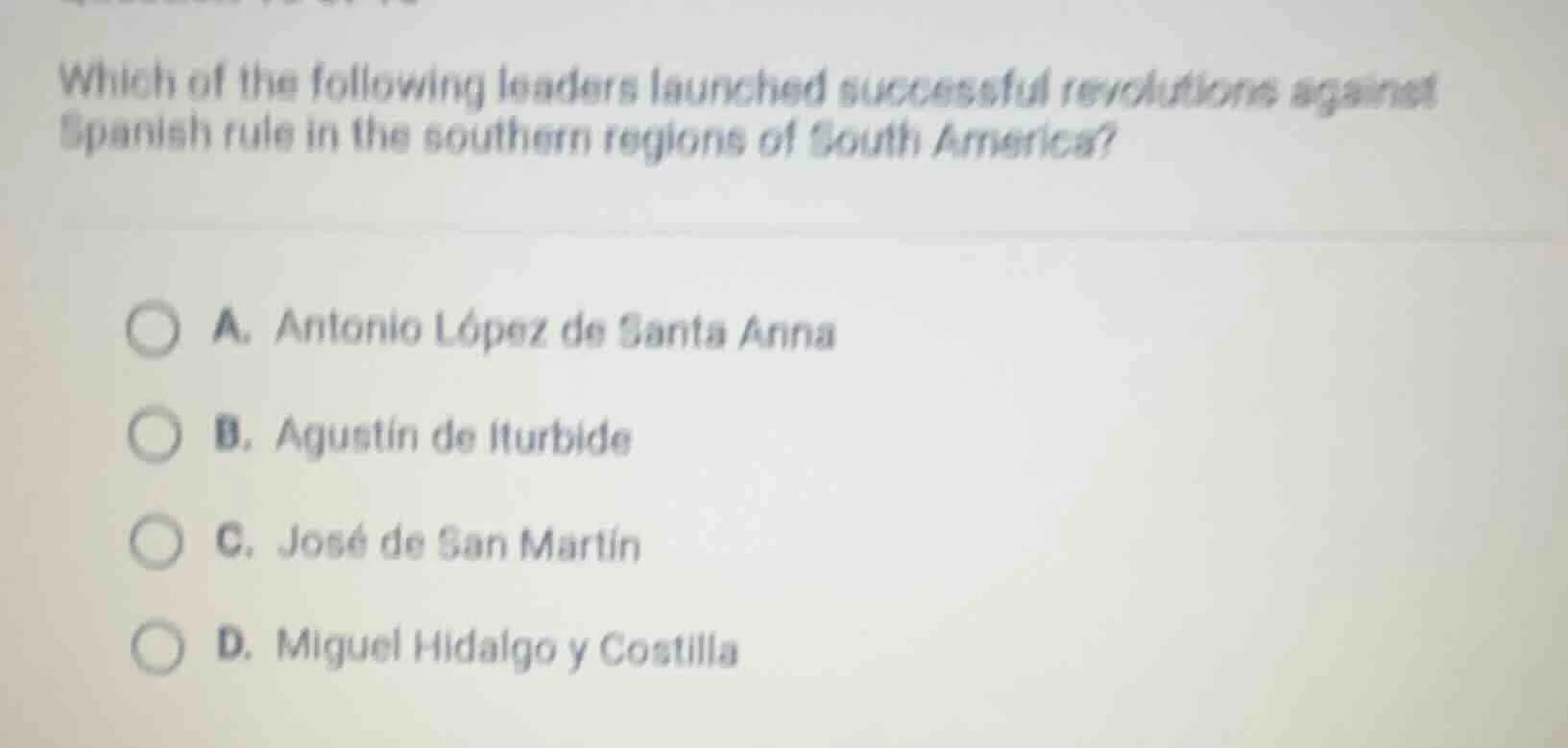 which of the following leaders launched successful revolutions against …