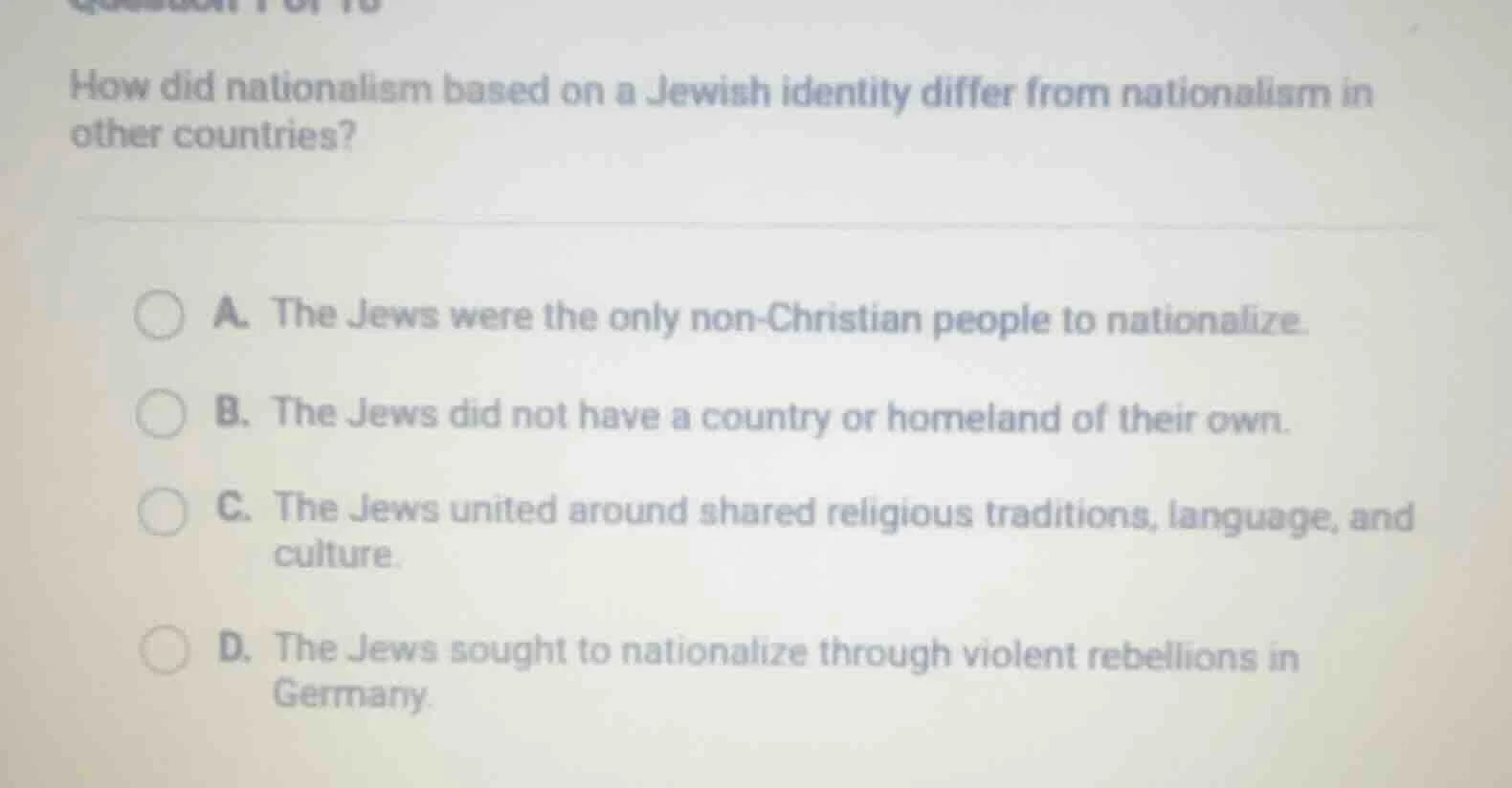 how did nationalism based on a jewish identity differ from nationalism …