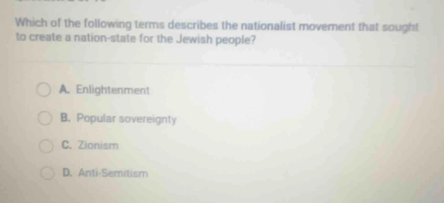 which of the following terms describes the nationalist movement that so…