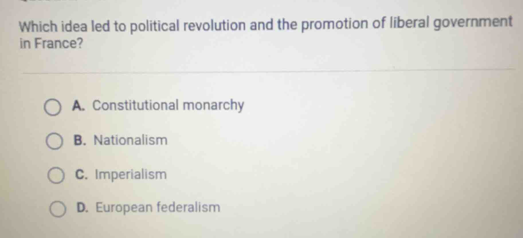 which idea led to political revolution and the promotion of liberal gov…