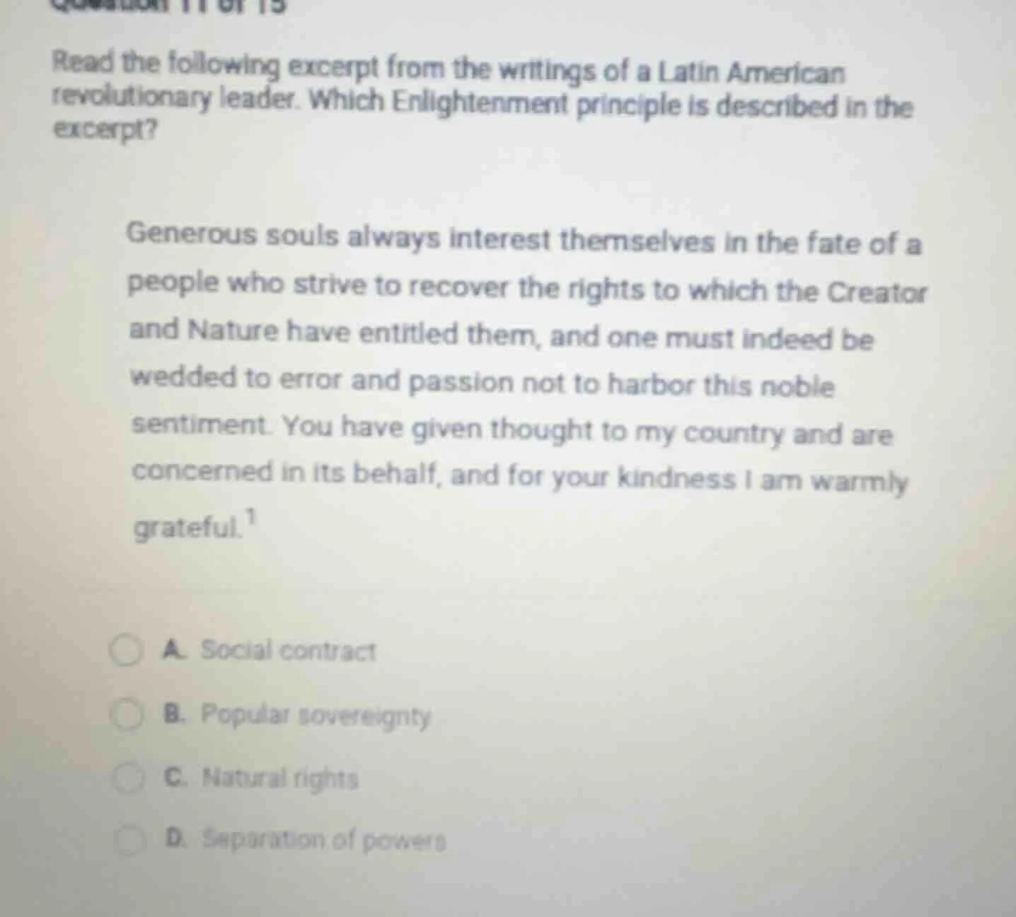 read the following excerpt from the writings of a latin american revolu…