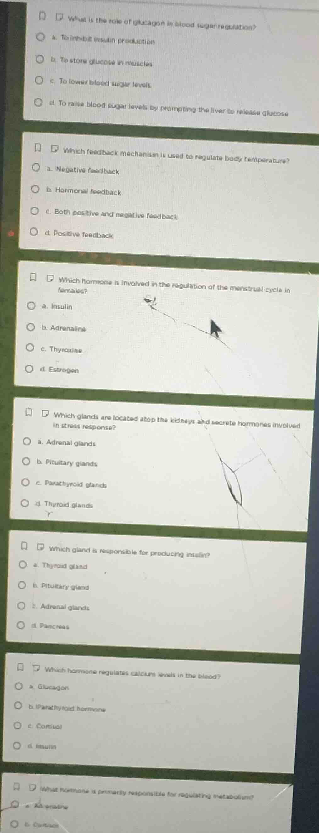 what is the role of glucagon in blood sugar regulation? a. to inhibit i…