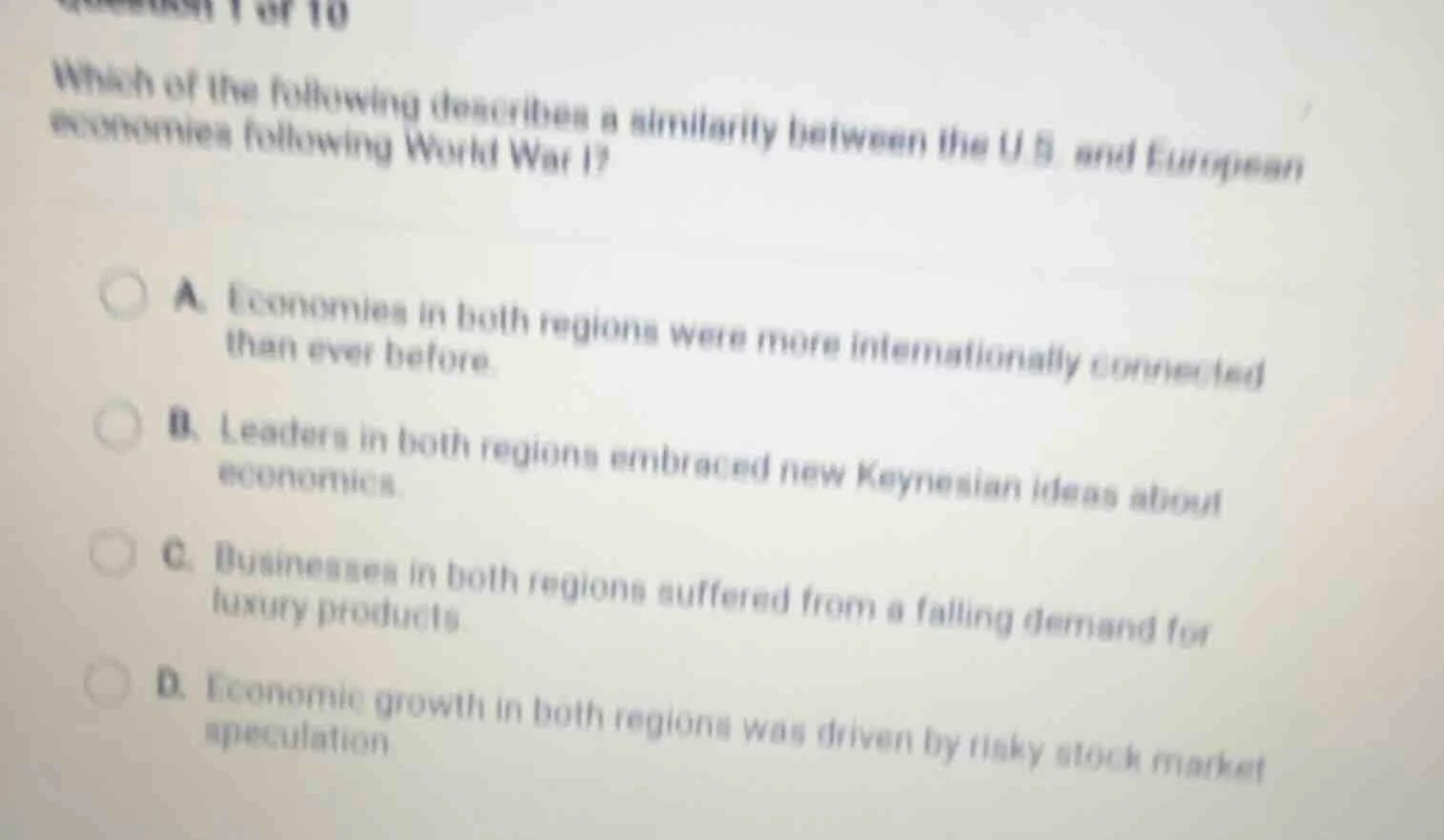 question 1 of 10 which of the following describes a similarity between …