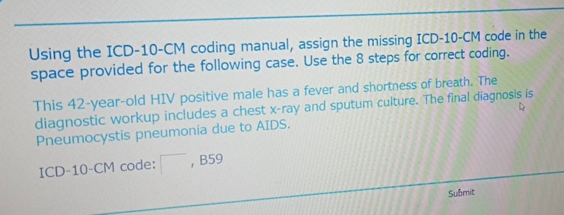 using the icd-10-cm coding manual, assign the missing icd-10-cm code in…