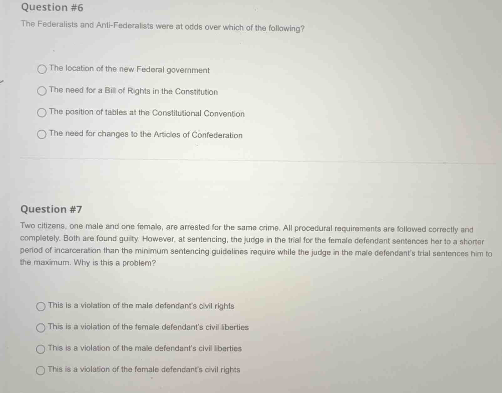 question #6 the federalists and anti - federalists were at odds over wh…