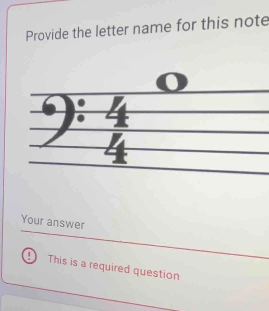 provide the letter name for this note your answer ❗ this is a required …