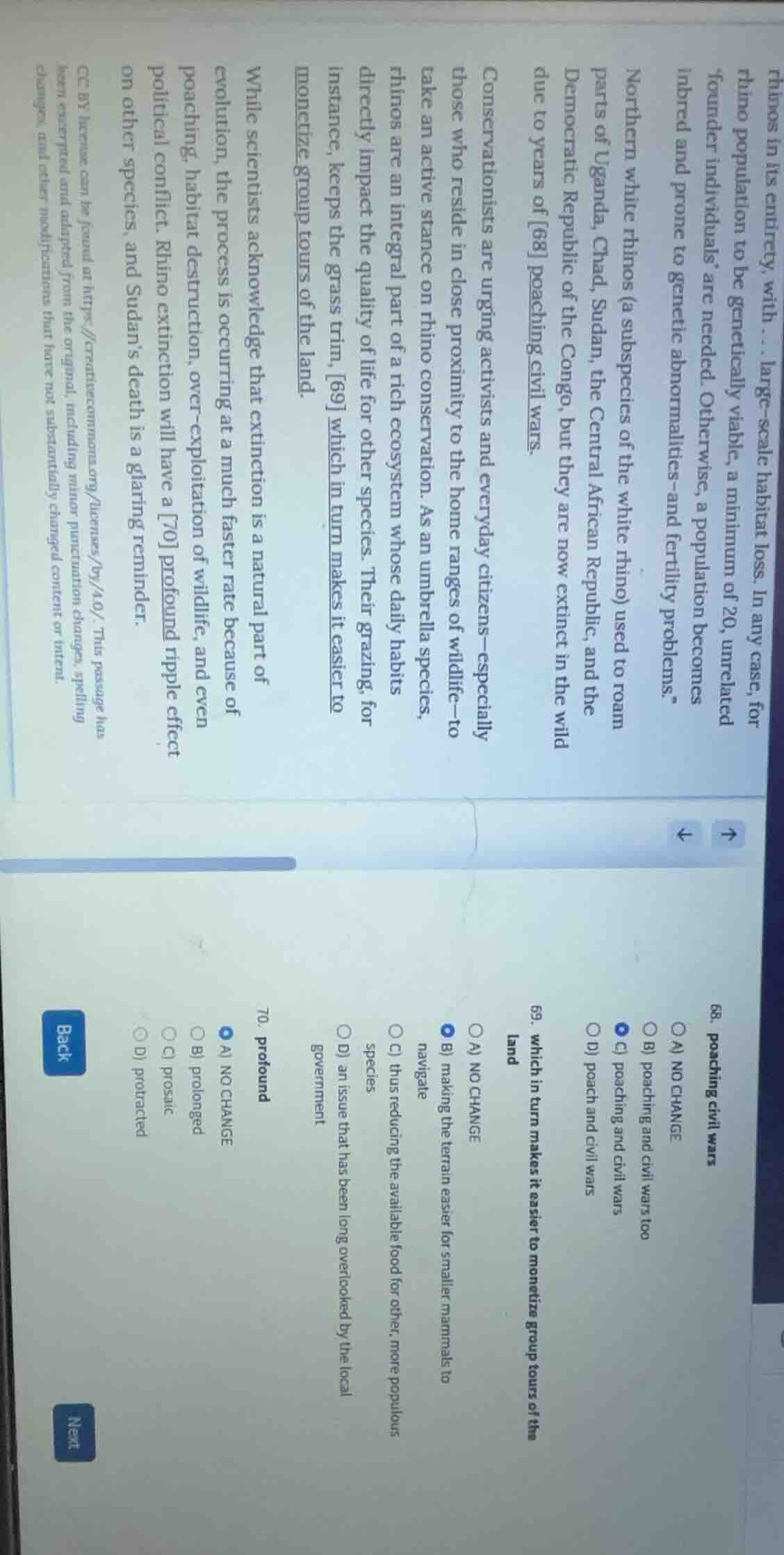 rhinos in its entirety, with... large - scale habitat loss. in any case…