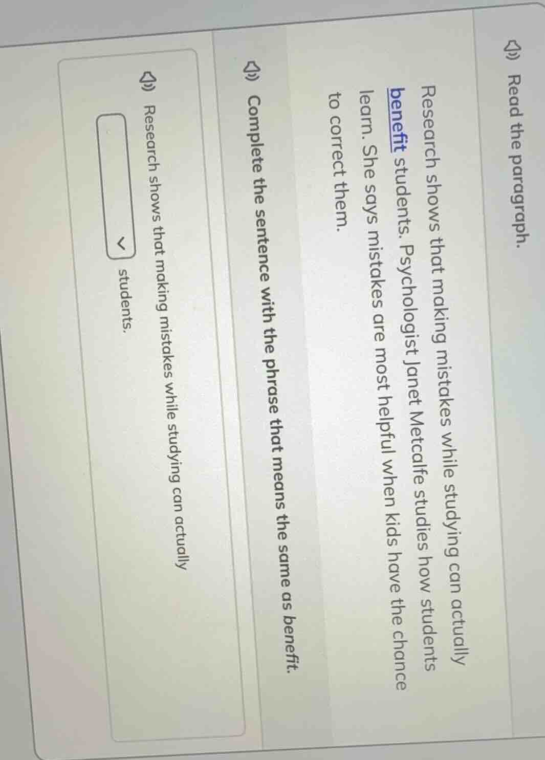 read the paragraph. research shows that making mistakes while studying …