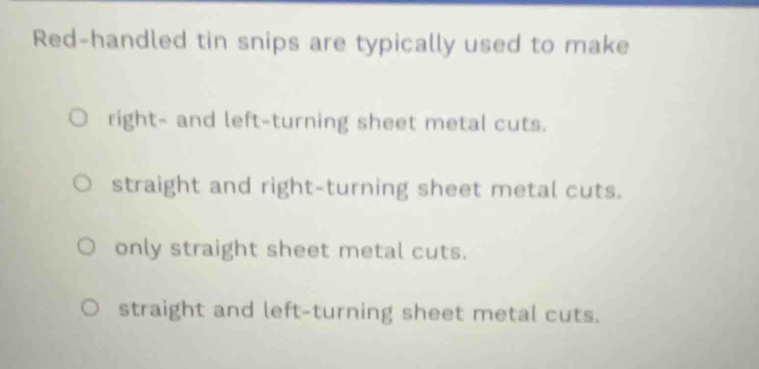 red - handled tin snips are typically used to make right - and left - t…