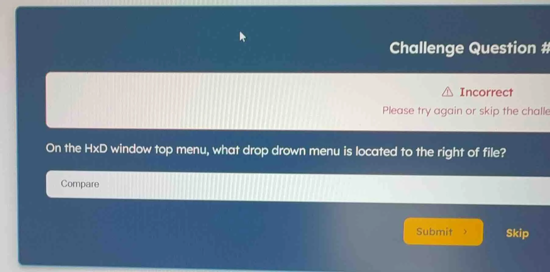 on the hxd window top menu, what drop drown menu is located to the righ…