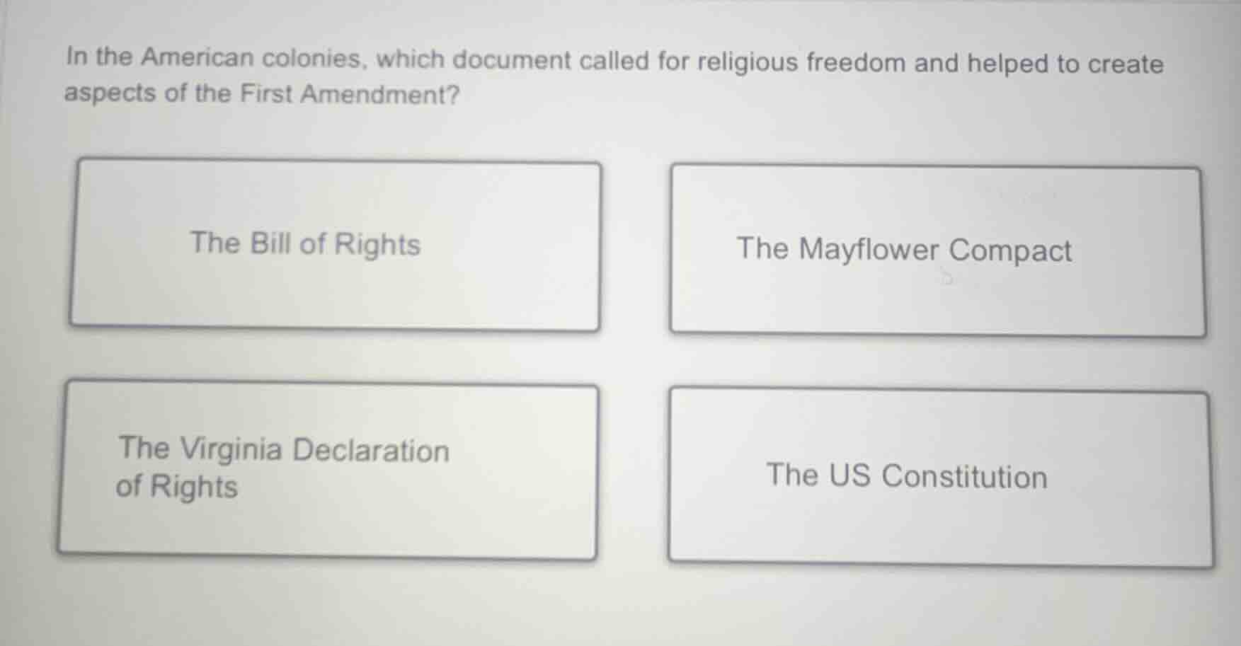 in the american colonies, which document called for religious freedom a…