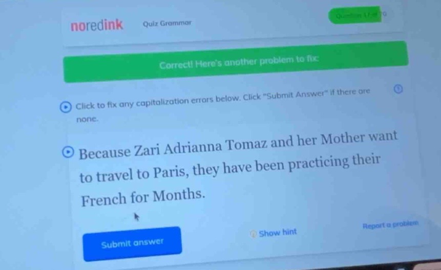 noredink quiz grammar correct! heres another problem to fix click to fi…