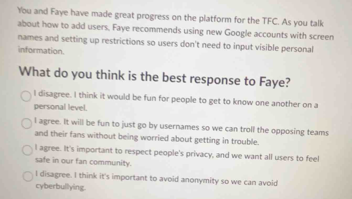 you and faye have made great progress on the platform for the tfc. as y…