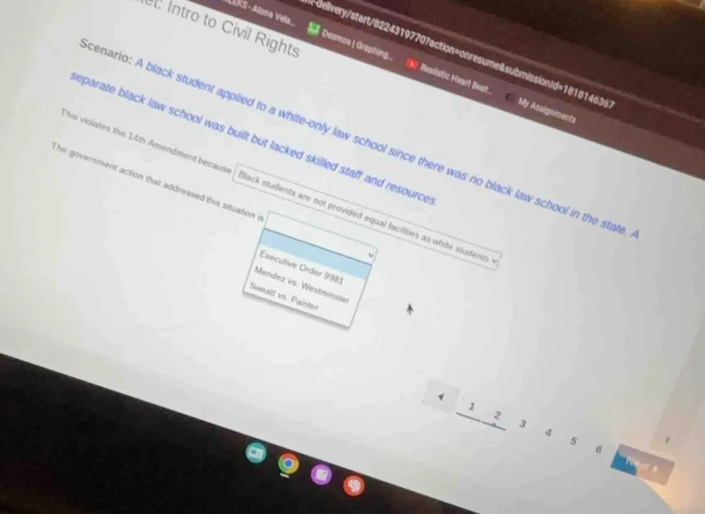 intro to civil rights scenario: a black student applied to a white - on…