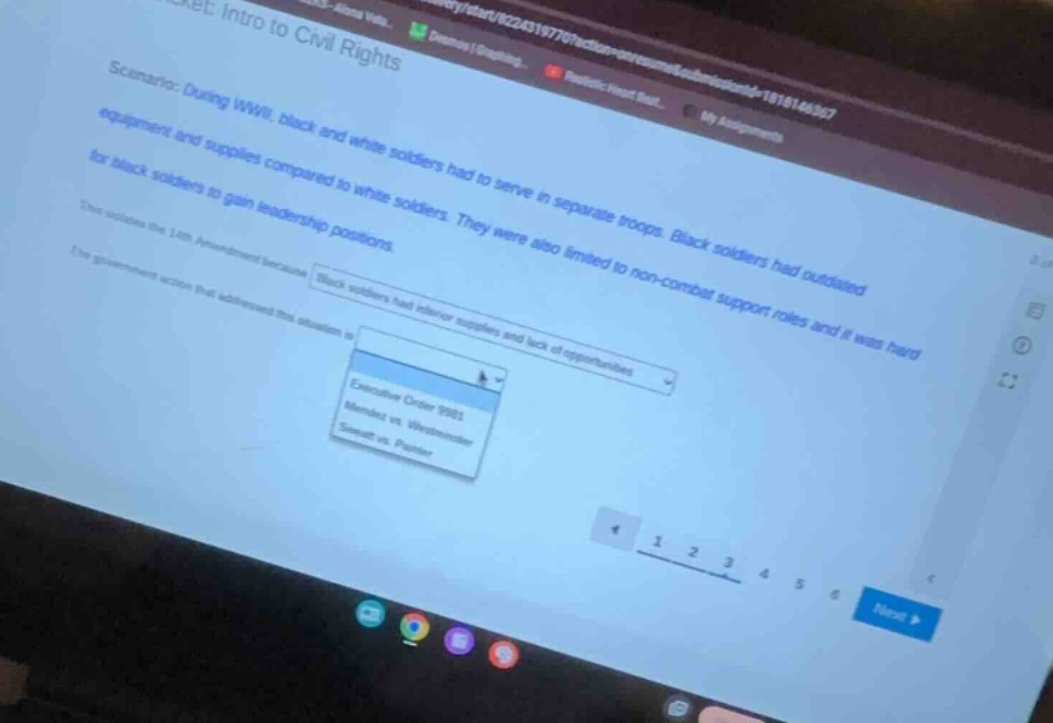 cket: intro to civil rights scenario: during wwii, black and white sold…