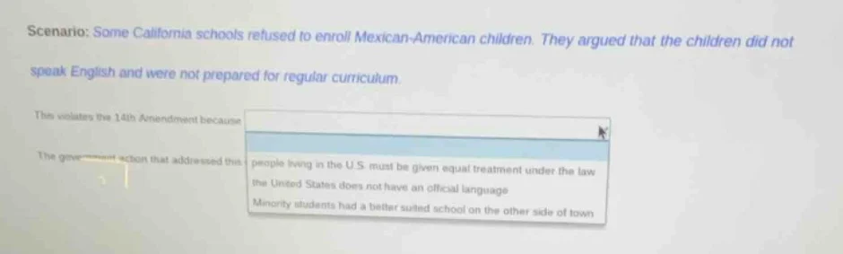 scenario: some california schools refused to enroll mexican - american …