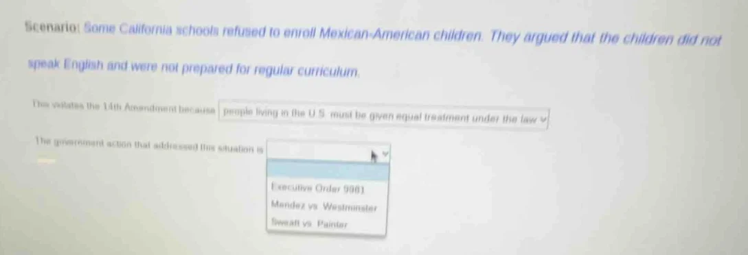 scenario: some california schools refused to enroll mexican - american …