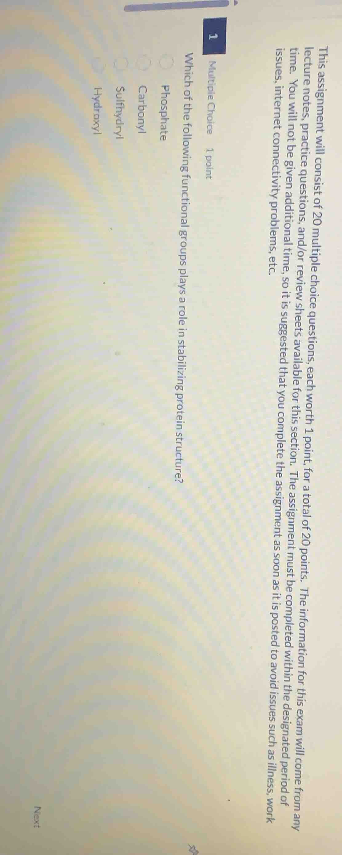 this assignment will consist of 20 multiple choice questions, each wort…