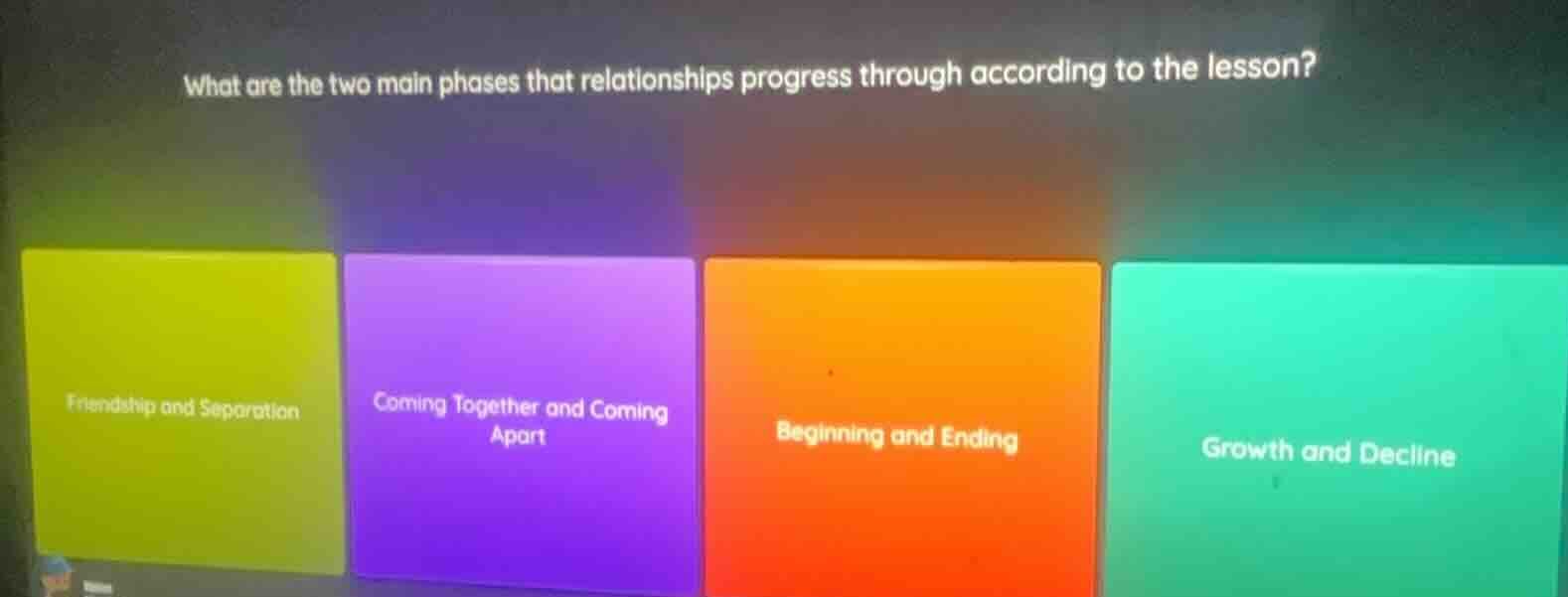 what are the two main phases that relationships progress through accord…